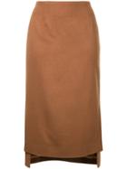 Estnation Fitted Over-the-knee Skirt - Brown