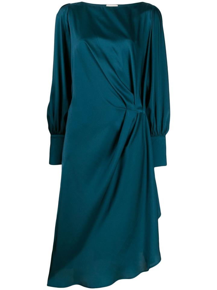 L'autre Chose Draped Midi Dress - Blue