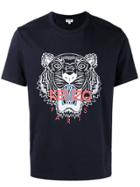Kenzo Tiger Logo Printed T Shirt - Blue