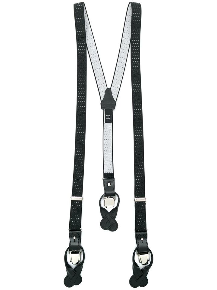 Tagliatore Embroidered Braces - Black