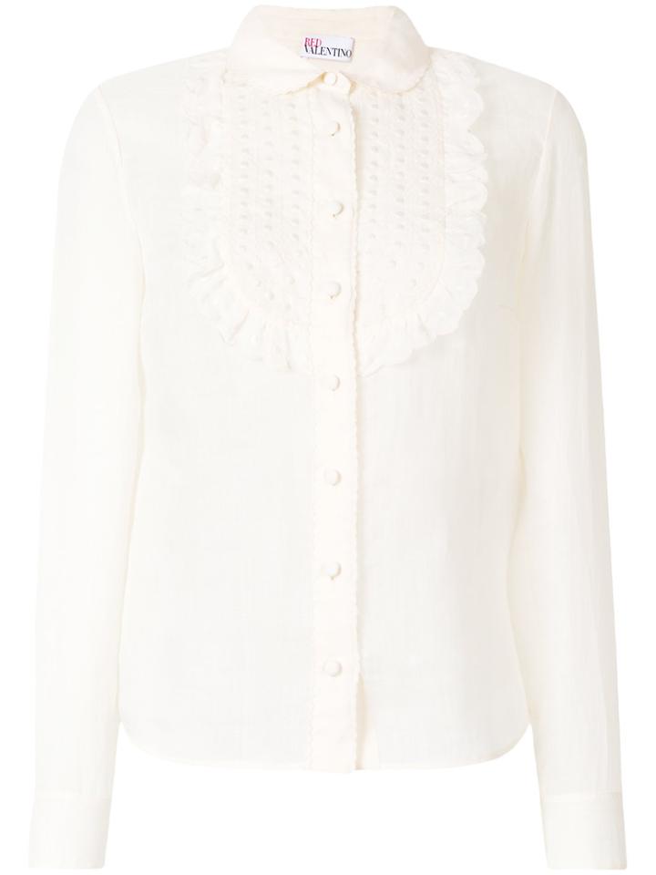 Red Valentino Frill Bib Blouse - Nude & Neutrals