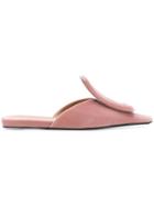 Marni Padded Square Velvet Mule - Nude & Neutrals