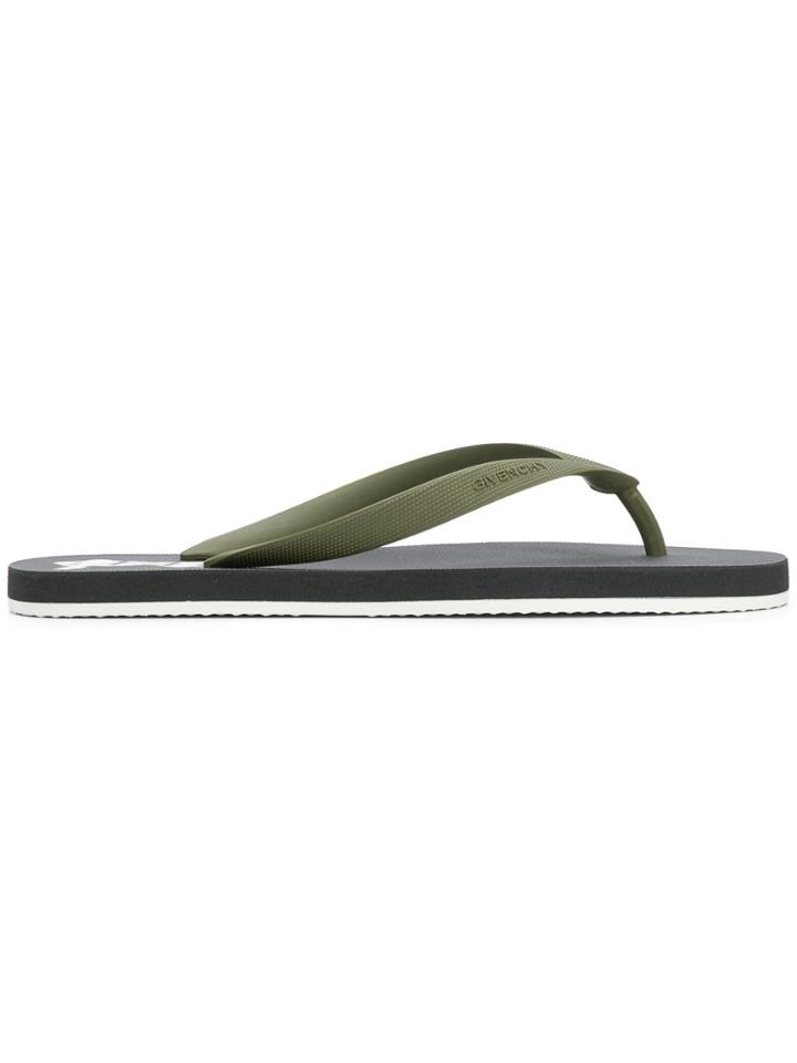 Givenchy Printed Flip Flops - Green