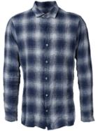 Kazuyuki Kumagai - Checked Shirt - Men - Cotton/linen/flax - 4, Blue, Cotton/linen/flax