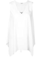 Brunello Cucinelli - Flared Shift Blouse - Women - Silk/spandex/elastane/brass - L, White, Silk/spandex/elastane/brass