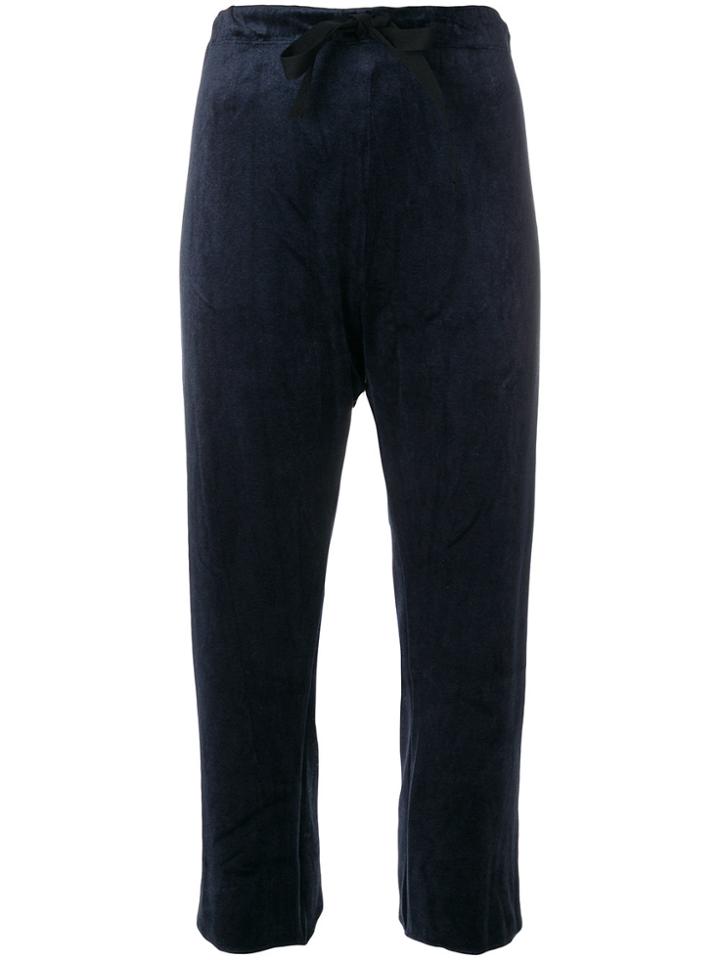 Hache Drawstring Cropped Trousers - Blue