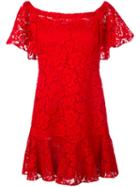 Valentino Guipure Lace Mini Dress, Women's, Size: 42, Red, Cotton/viscose/polyamide/silk