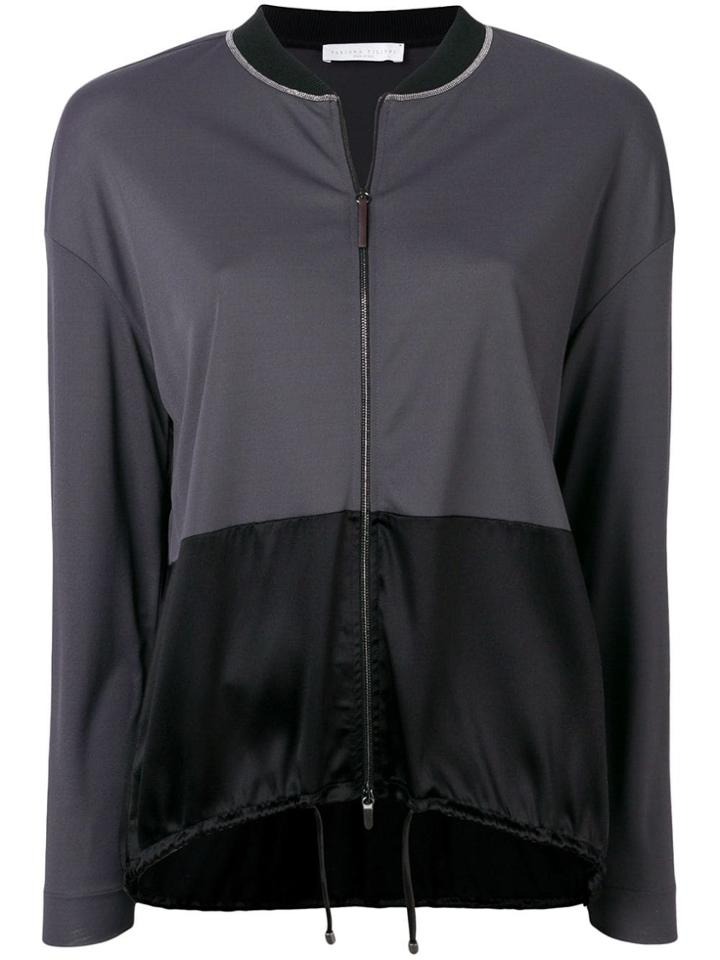 Fabiana Filippi Contrast Panels Lightweight Jacket - Grey