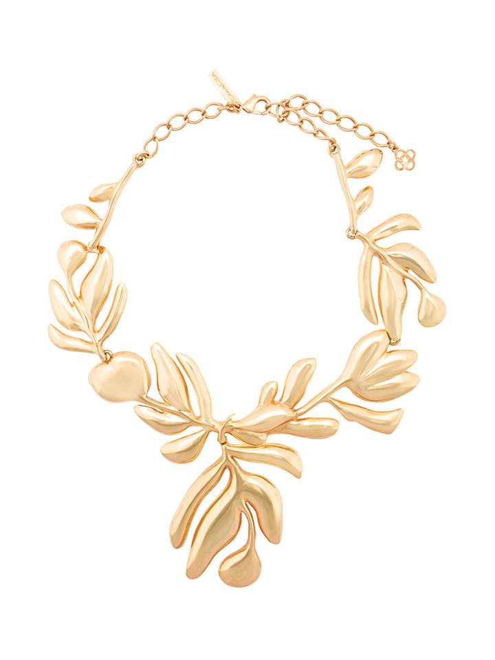 Oscar De La Renta Graphic Botanic Necklace - Metallic