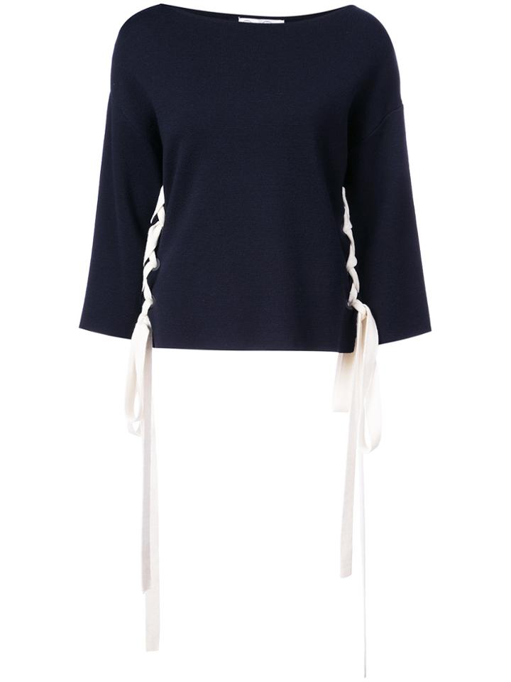 Oscar De La Renta Side Lace-up Jumper - Black
