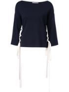 Oscar De La Renta Side Lace-up Jumper - Black