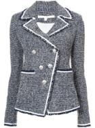 Veronica Beard Double Breasted Tweed Jacket - Grey