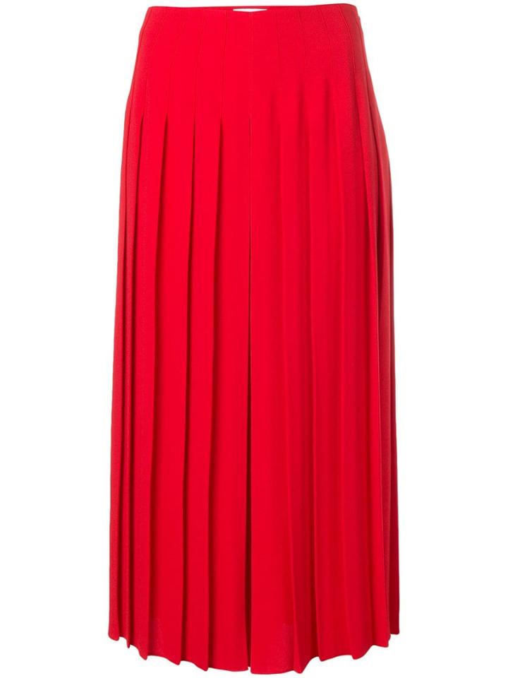Sonia Rykiel Pleated Midi Skirt - Red