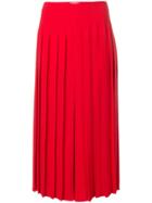 Sonia Rykiel Pleated Midi Skirt - Red