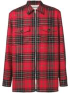 Gucci Zipped Tartan Shirt - Red