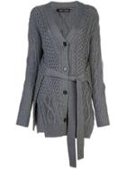 Proenza Schouler Cable Knit Robe Cardigan - Grey