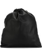 Isaac Reina Drawstring Backpack, Black, Lamb Skin