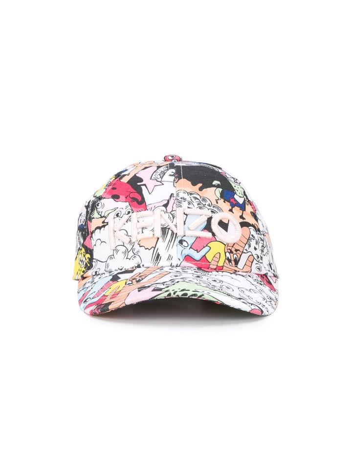Kenzo Kids Cartoon Print Cap, Girl's, Size: 52 Cm