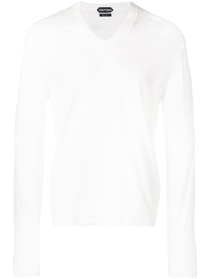 Tom Ford Long-sleeve Fitted Sweater - White