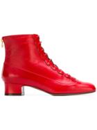 L'autre Chose Lace Up Ankle Boot - Red