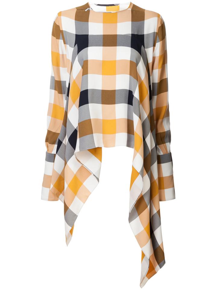 Monse Checked Asymmetric Blouse - Multicolour