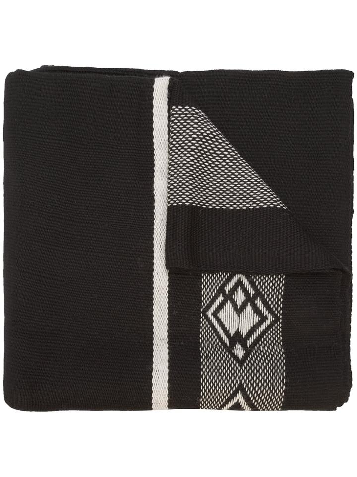 Voz Wide Diagonal Wrap Scarf - Black