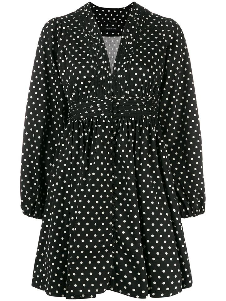 Andamane Allison Polka Dot Dress - Black