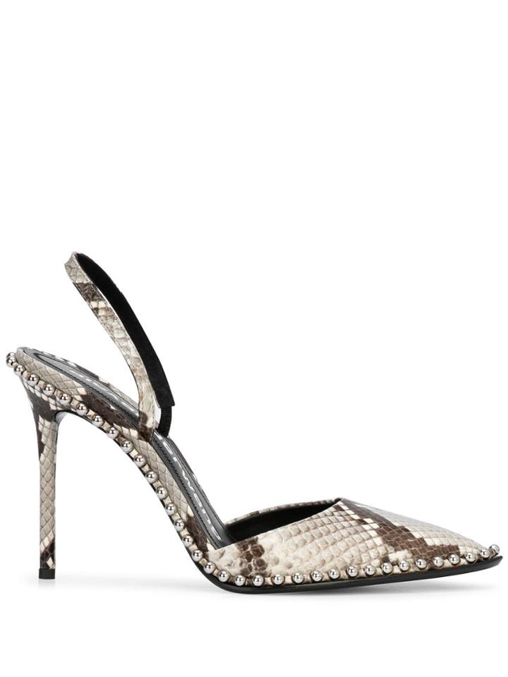 Alexander Wang Rina Python Slingback Pumps - Black