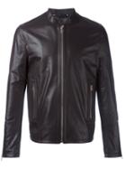 Paul Smith Leather Zip Jacket, Men's, Size: Small, Brown, Leather