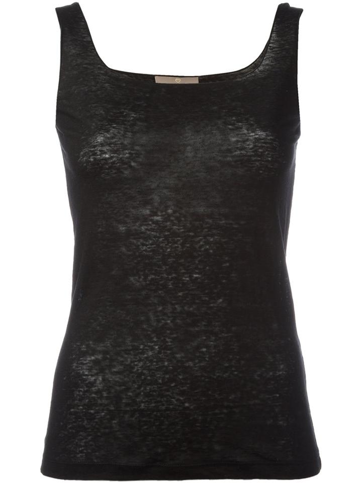 Cruciani - Square Neck Top - Women - Linen/flax - 40, Black, Linen/flax