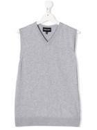 Emporio Armani Kids Sleeveless Fitted Top - Grey