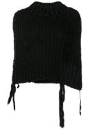 Masnada Cropped Knit Sweater - Black