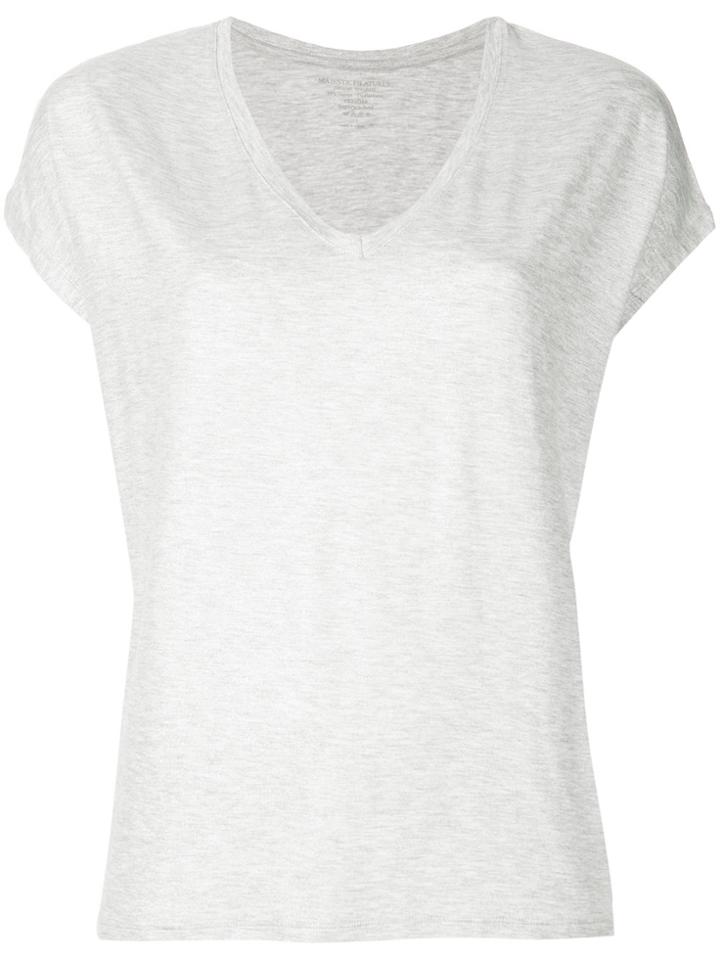 Majestic Filatures Knit V-neck Top - Grey