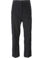 Jil Sander Cropped Trousers, Women's, Size: 40, Black, Silk/polyamide
