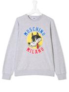 Moschino Kids Cartoon Logo Print Sweatshirt - Grey