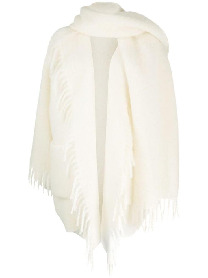 P.a.r.o.s.h. Scarf Front Oversized Coat - White
