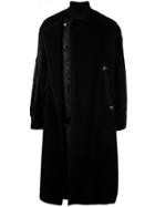 System Deconstructed Layered Midi Coat - Black