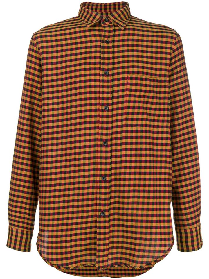 Mauro Grifoni Gingham Casual Shirt - Yellow & Orange