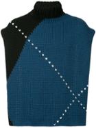 Raf Simons Scarf-style Back Turtleneck Sweater - Blue