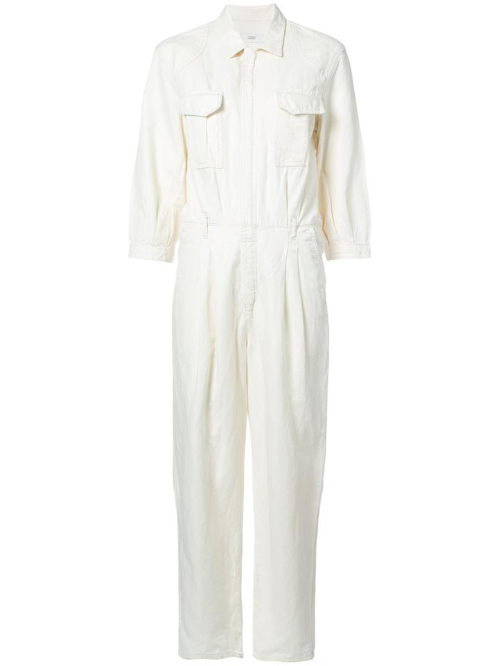 Closed - Cargo Pocket Jumpsuit - Women - Cotton/linen/flax - M, White, Cotton/linen/flax