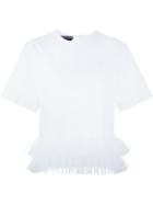 Rochas Tiered Tulle Hem Top - White