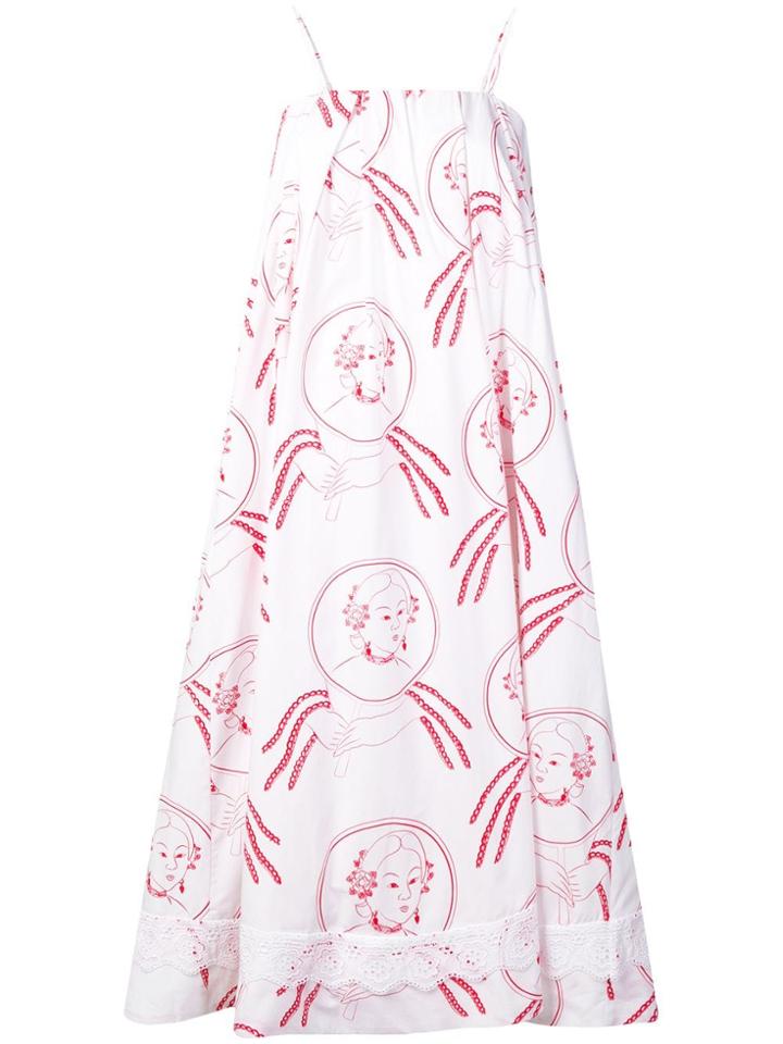 Simone Rocha Dreamcatcher Print Beach Dress - White