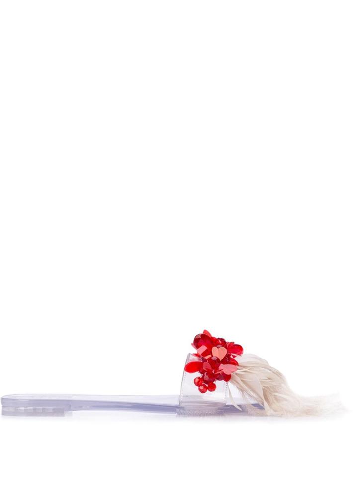Simone Rocha Floral Embellished Slides - White