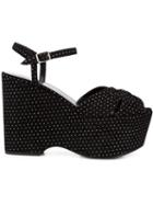 Saint Laurent Candy Platform Sandals, Women's, Size: 37.5, Black, Leather