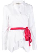 Dvf Diane Von Furstenberg Leah Asymmetric Poplin Shirt - White