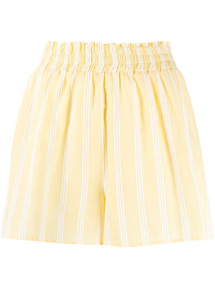 Roberto Collina High-waisted Striped Shorts - Yellow