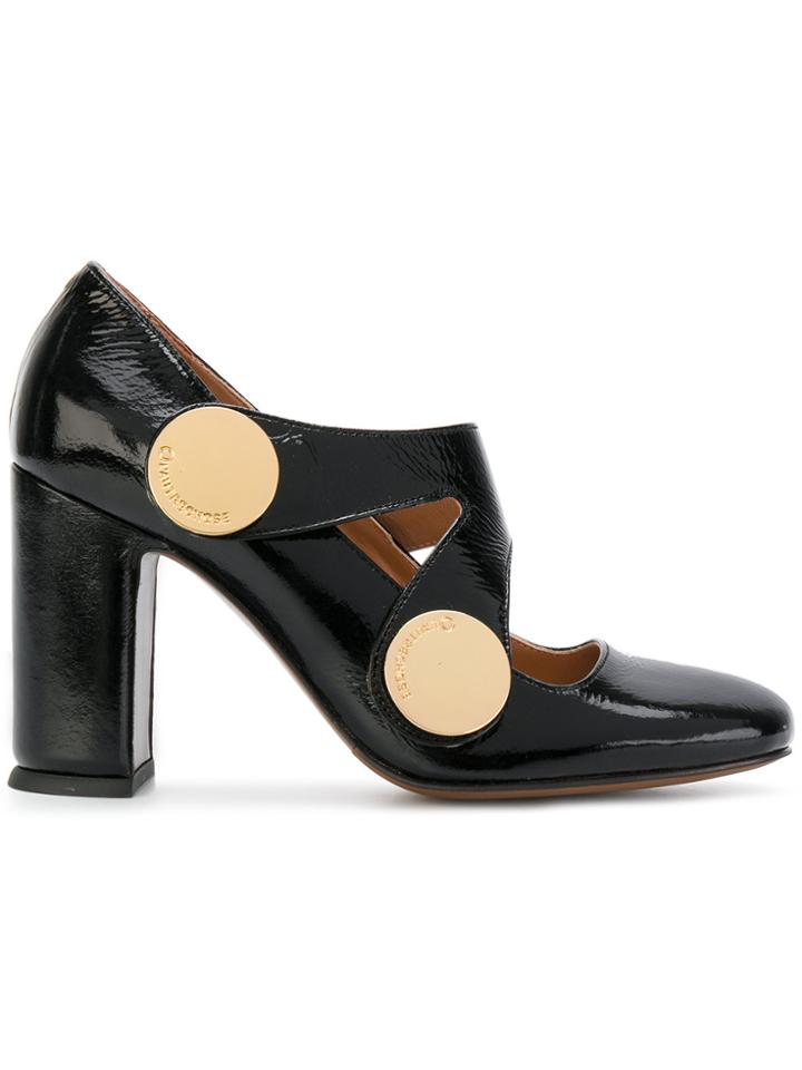 L'autre Chose Rounded Square Toe Pumps - Black