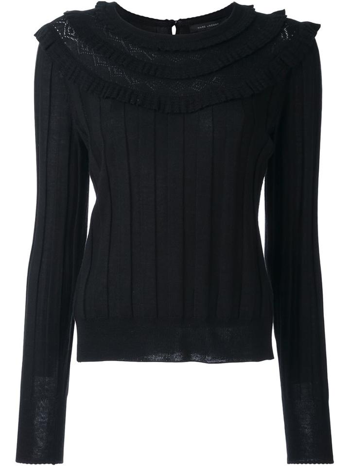 Marc Jacobs Pointelle Knit Jumper, Women's, Size: Medium, Black, Silk/wool