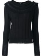 Marc Jacobs Pointelle Knit Jumper, Women's, Size: Medium, Black, Silk/wool