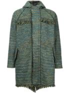 Coohem Tweed Hooded Coat - Green